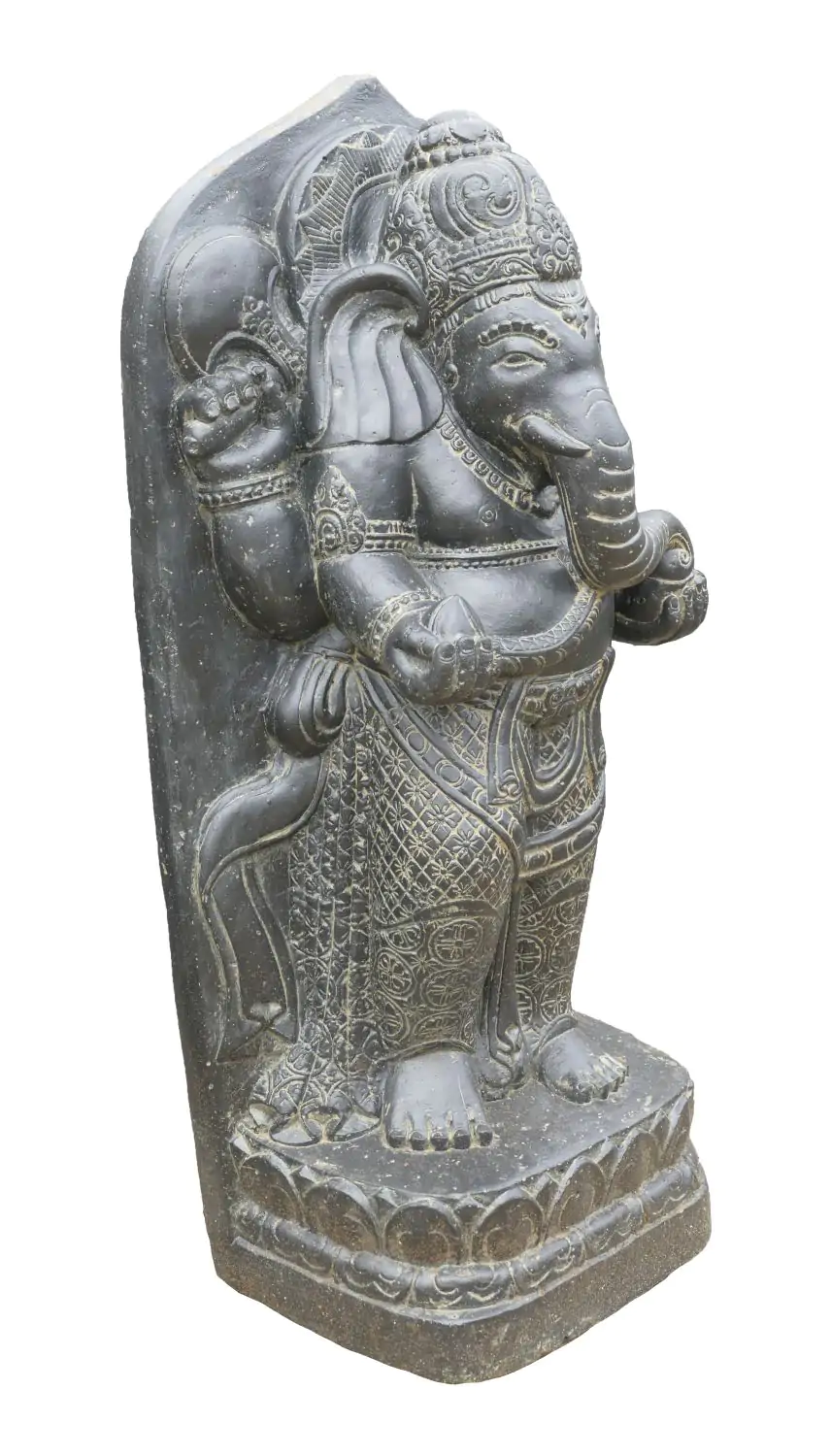  Product image 2 of the product “Relief standing Ganesha , 70cm Height | Cast stone, handcrafted & coloured ”